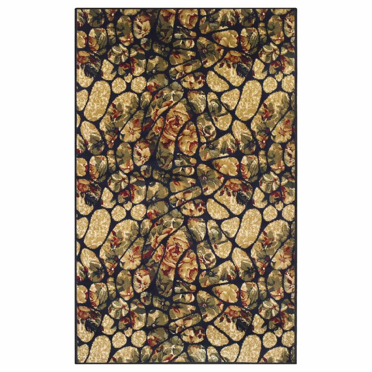 Floral Modern Mosaic Tile Area Rug