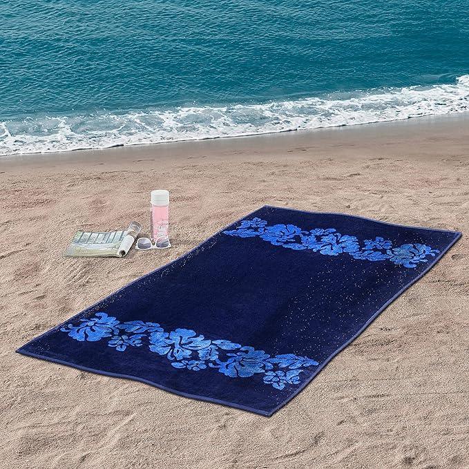 Floral Oversized Cotton 2 Piece Beach Towel Set