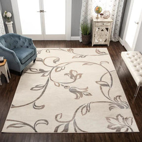 Floral Vines Scrolling Indoor Large Area Rugs or Runner Rug