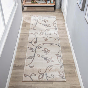 Floral Vines Scrolling Indoor Large Area Rugs or Runner Rug