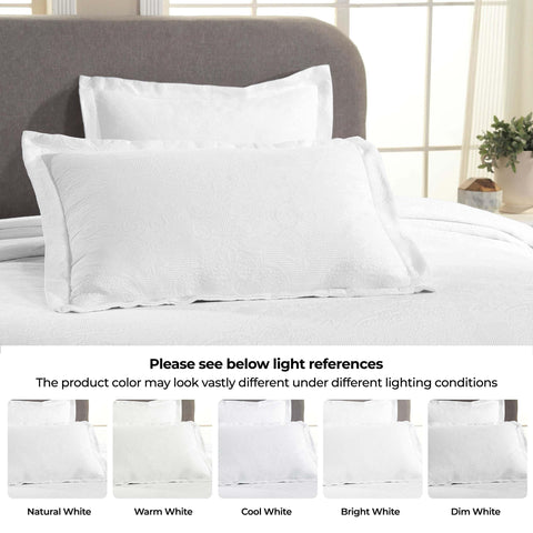 Florin Cotton Matelasse Weave Jacquard Scroll Medallion Bedspread Set