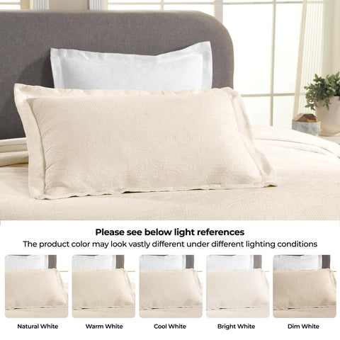 Florin Cotton Matelasse Weave Jacquard Scroll Medallion Bedspread Set