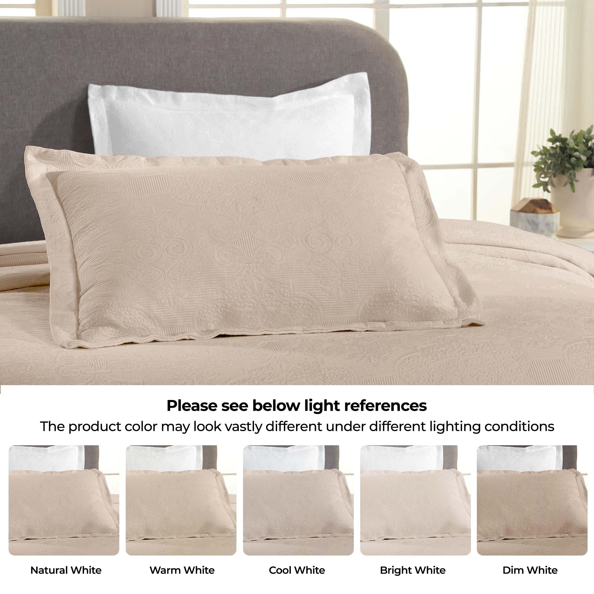 Florin Cotton Matelasse Weave Jacquard Scroll Medallion Bedspread Set