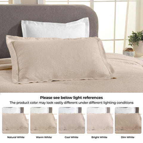 Florin Cotton Matelasse Weave Jacquard Scroll Medallion Bedspread Set