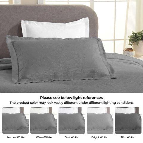Florin Cotton Matelasse Weave Jacquard Scroll Medallion Bedspread Set