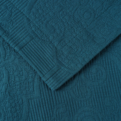 Florin Cotton Matelasse Weave Jacquard Scroll Medallion Bedspread Set