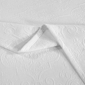 Florin Cotton Matelasse Weave Jacquard Scroll Medallion Bedspread Set