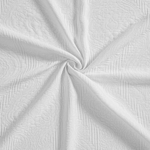 Florin Cotton Matelasse Weave Jacquard Scroll Medallion Bedspread Set