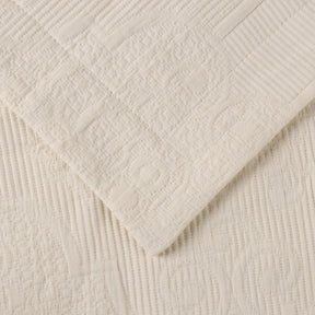 Florin Cotton Matelasse Weave Jacquard Scroll Medallion Bedspread Set
