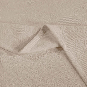 Florin Cotton Matelasse Weave Jacquard Scroll Medallion Bedspread Set