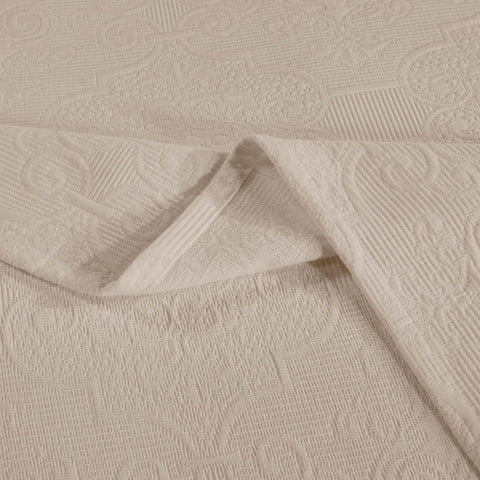 Florin Cotton Matelasse Weave Jacquard Scroll Medallion Bedspread Set