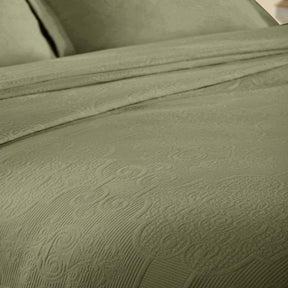Florin Cotton Matelasse Weave Jacquard Scroll Medallion Bedspread Set