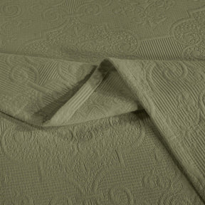Florin Cotton Matelasse Weave Jacquard Scroll Medallion Bedspread Set