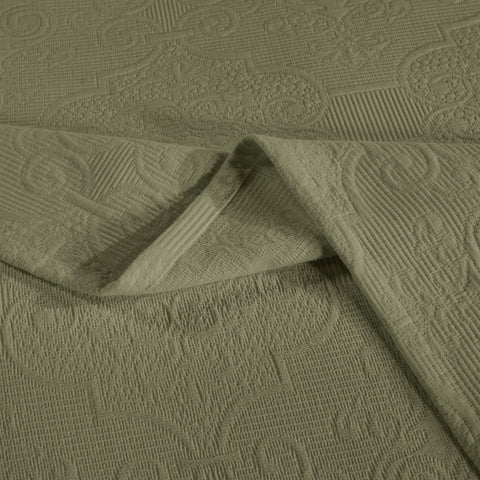 Florin Cotton Matelasse Weave Jacquard Scroll Medallion Bedspread Set