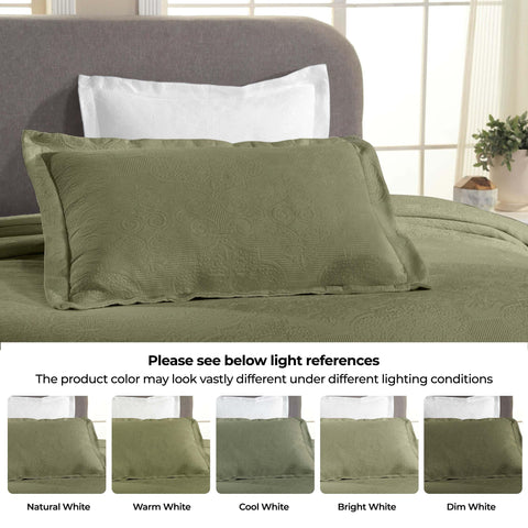 Florin Cotton Matelasse Weave Jacquard Scroll Medallion Bedspread Set