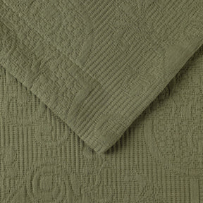 Florin Cotton Matelasse Weave Jacquard Scroll Medallion Bedspread Set
