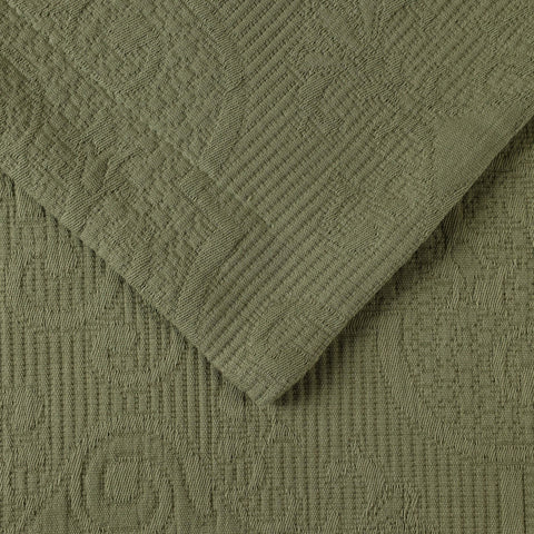 Florin Cotton Matelasse Weave Jacquard Scroll Medallion Bedspread Set