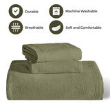Florin Cotton Matelasse Weave Jacquard Scroll Medallion Bedspread Set