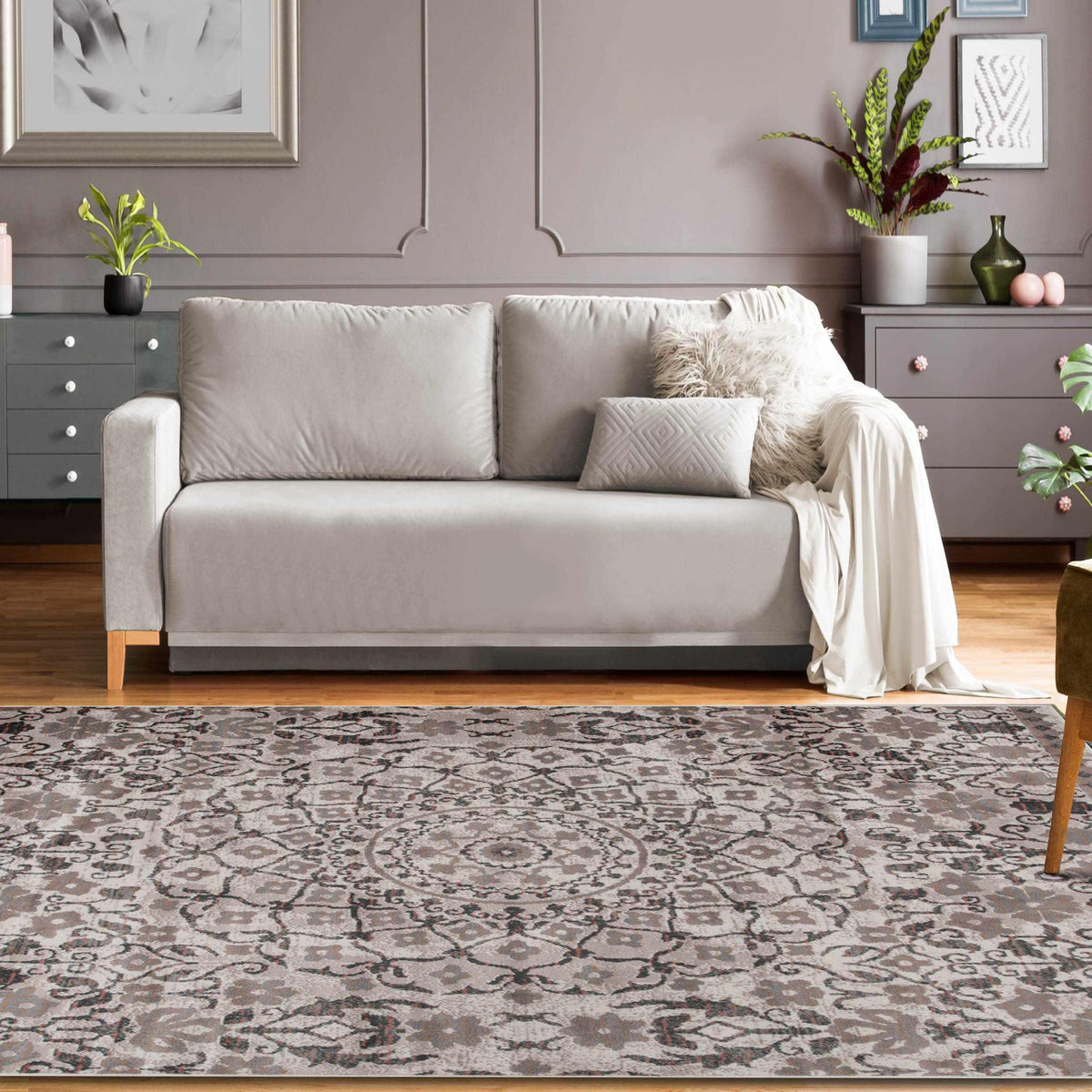 Galilee Vintage Bohemian Floral Mandala Indoor Area Rug Or Runner Rug