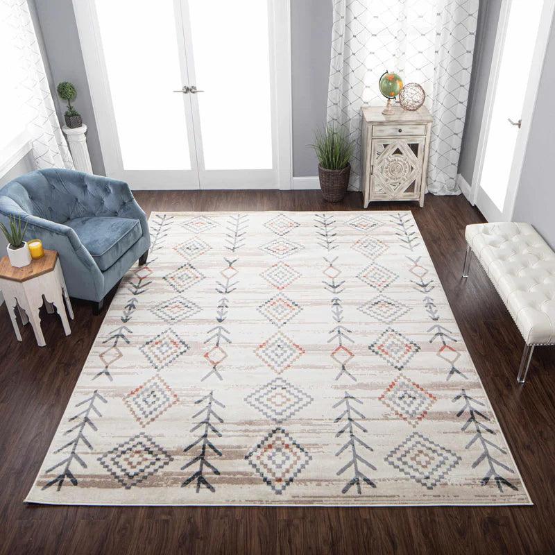 Gared Traditional Southwestern Tribal Area Rug Bone