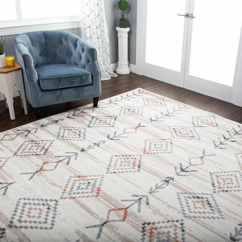 Gared Traditional Southwestern Tribal Area Rug Bone