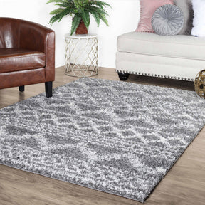 Geometric Bohemian Indoor Plush Shag Area Rug