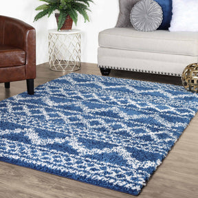 Geometric Bohemian Indoor Plush Shag Area Rug