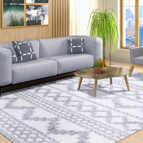 Geometric Bohemian Indoor Plush Shag Area Rug
