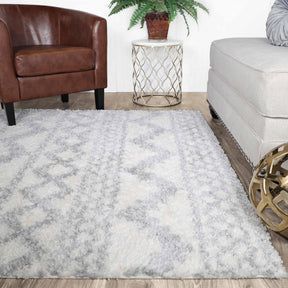 Geometric Bohemian Indoor Plush Shag Area Rug