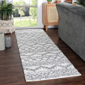 Geometric Bohemian Indoor Plush Shag Area Rug