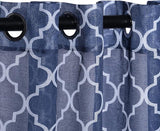 Geometric Trellis Lattice Sheer Grommet Curtain Panel Set