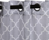 Geometric Trellis Lattice Sheer Grommet Curtain Panel Set