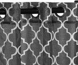 Geometric Trellis Lattice Sheer Grommet Curtain Panel Set