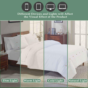 Gina Organic Cotton 300 Thread Count Percale 3 Piece Duvet Cover Set