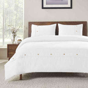 Gina Organic Cotton 300 Thread Count Percale 3 Piece Duvet Cover Set