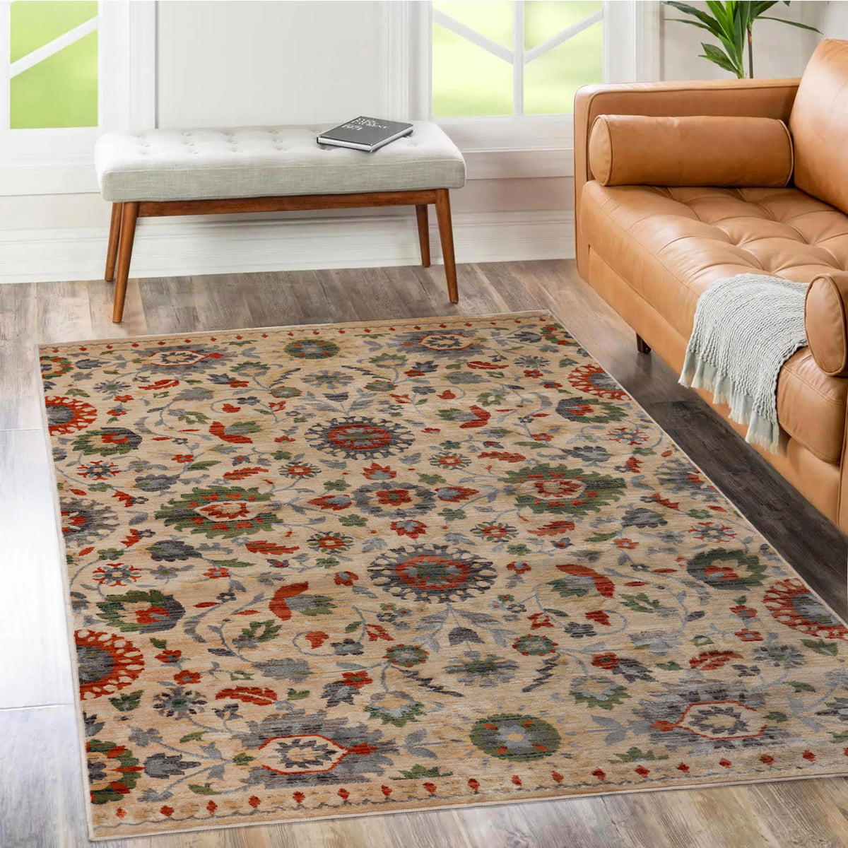 Gulistan Vintage Botanical Floral Vines Indoor Area Rug Or Runner