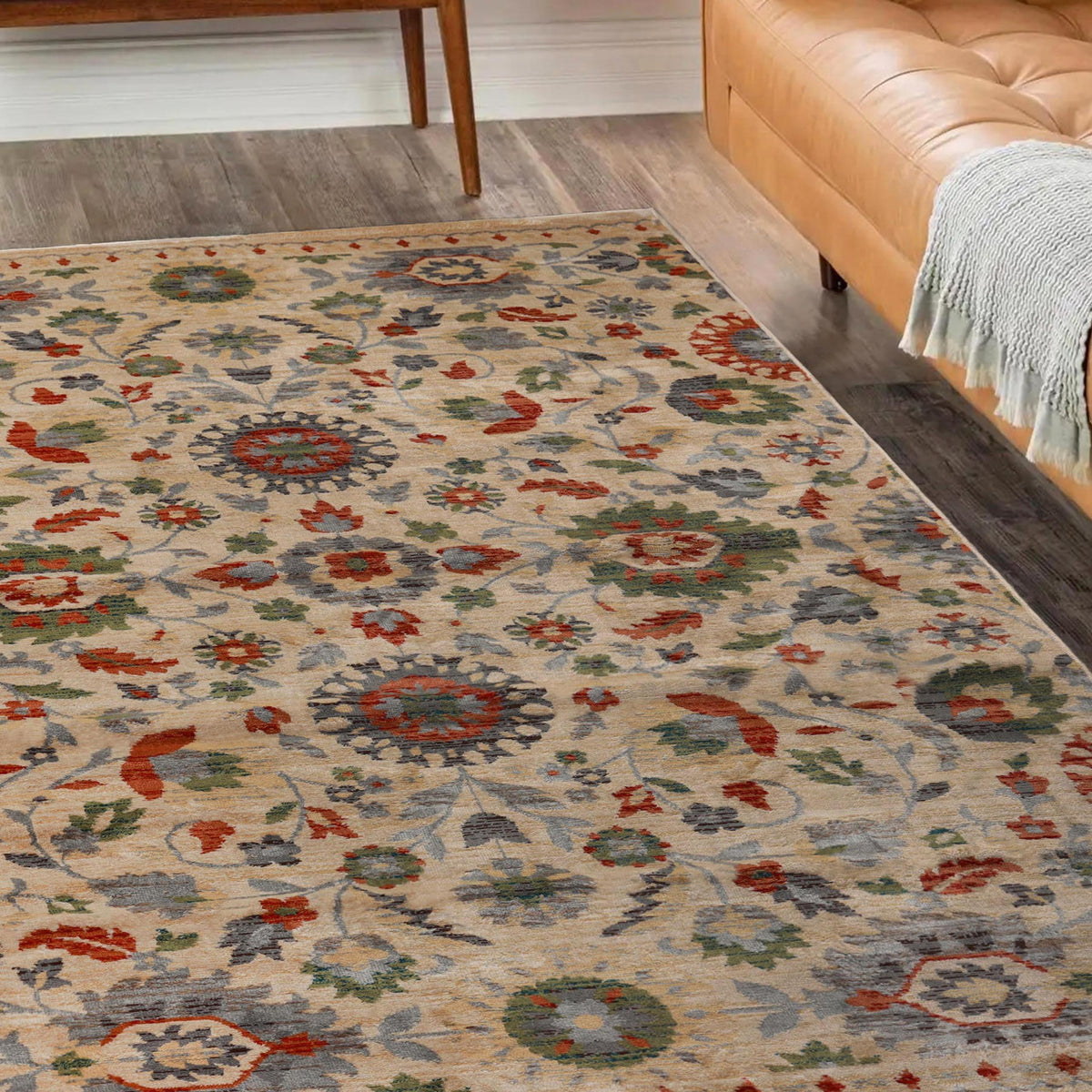 Gulistan Vintage Botanical Floral Vines Indoor Area Rug Or Runner