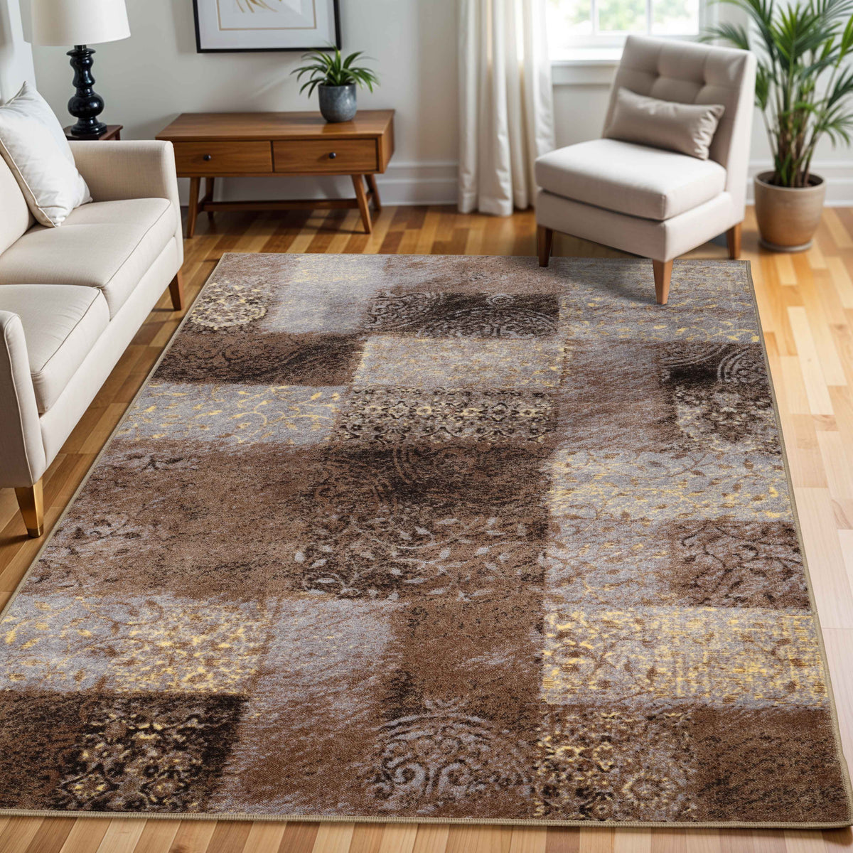 Hadley Geometric Patchwork Indoor Large Area Rugs or Runner Rug