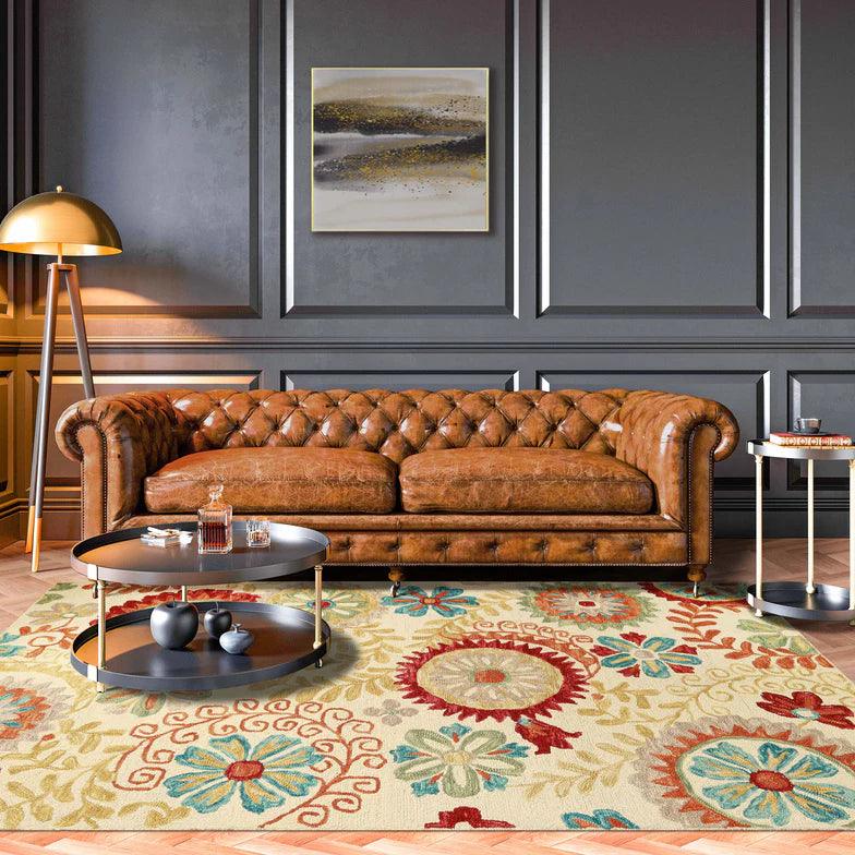 Handmade Floral Medallion Hand-Tufted Indoor Area Rug Or Runner