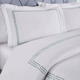 100% Cotton Greek Key Embroidered Duvet Cover Set