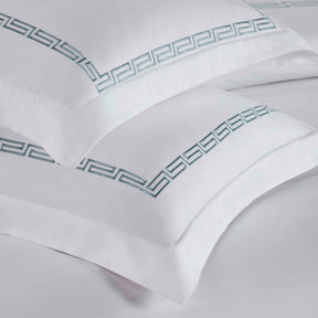 Harrison Cotton Greek Key Embroidered 3 Piece Duvet Cover Set
