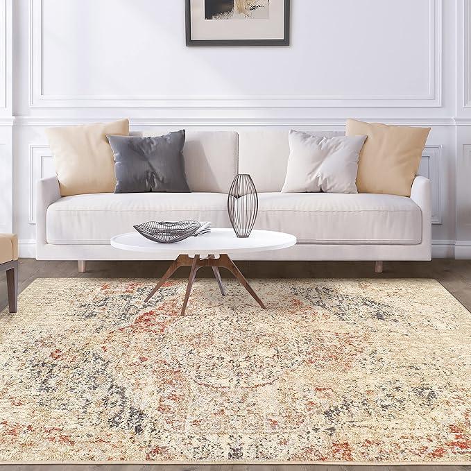 Heavily Distressed Oriental Medallion Area Rug