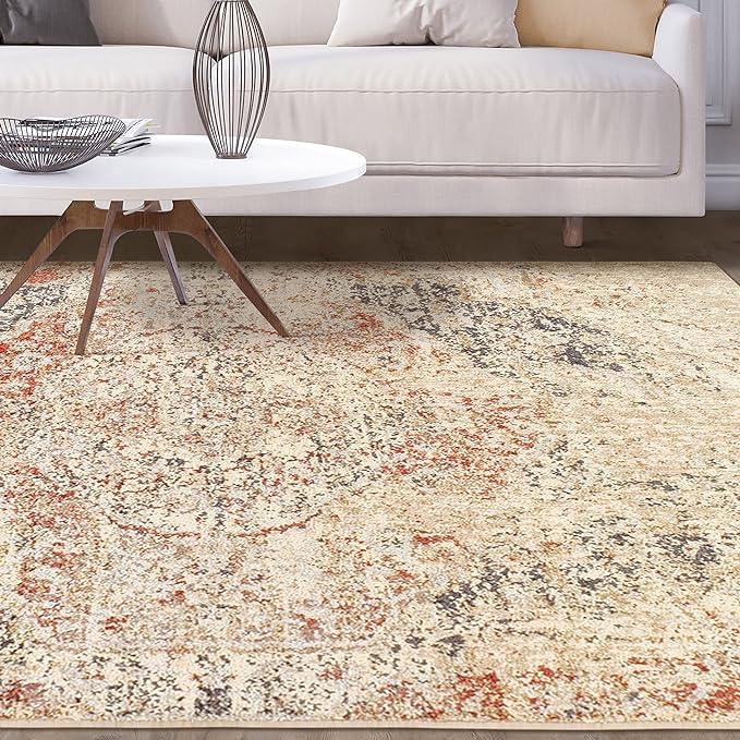 Heavily Distressed Oriental Medallion Area Rug