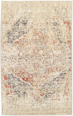 Heavily Distressed Oriental Medallion Area Rug