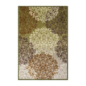 Hedena Traditional Non-Slip Medallion Floral  Indoor Washable Area Rug