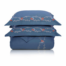 Helena Embroidered Floral Cotton Duvet Cover Set