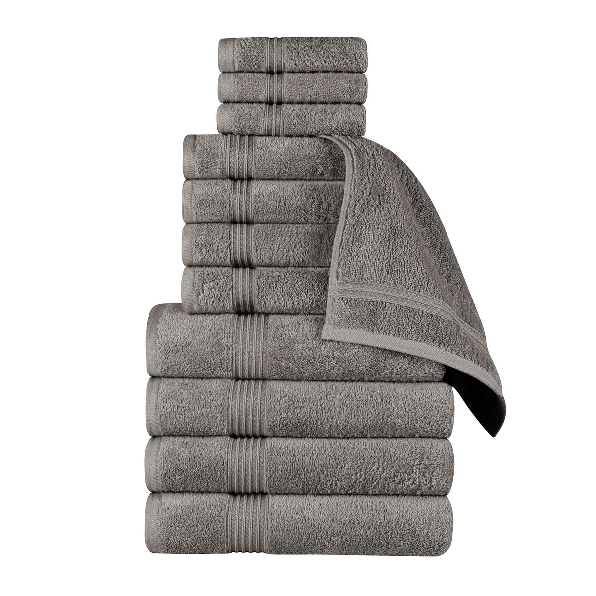 Heritage Egyptian Cotton Plush Absorbent Luxury 12 Piece Towel Set