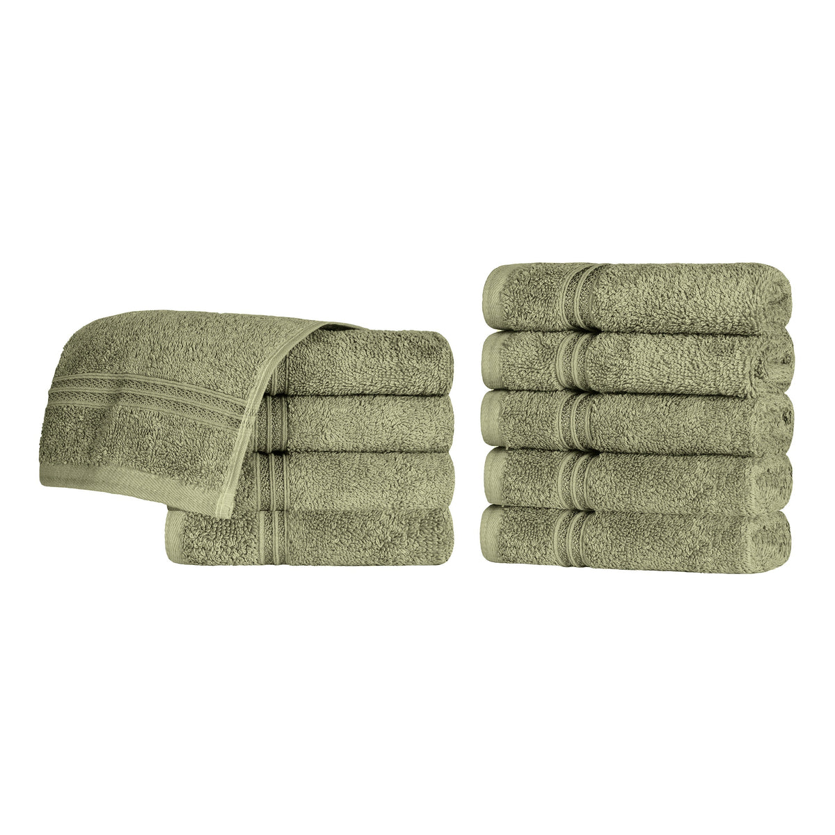 Heritage Egyptian Cotton Plush Absorbent Face Towel Washcloth Set of 10