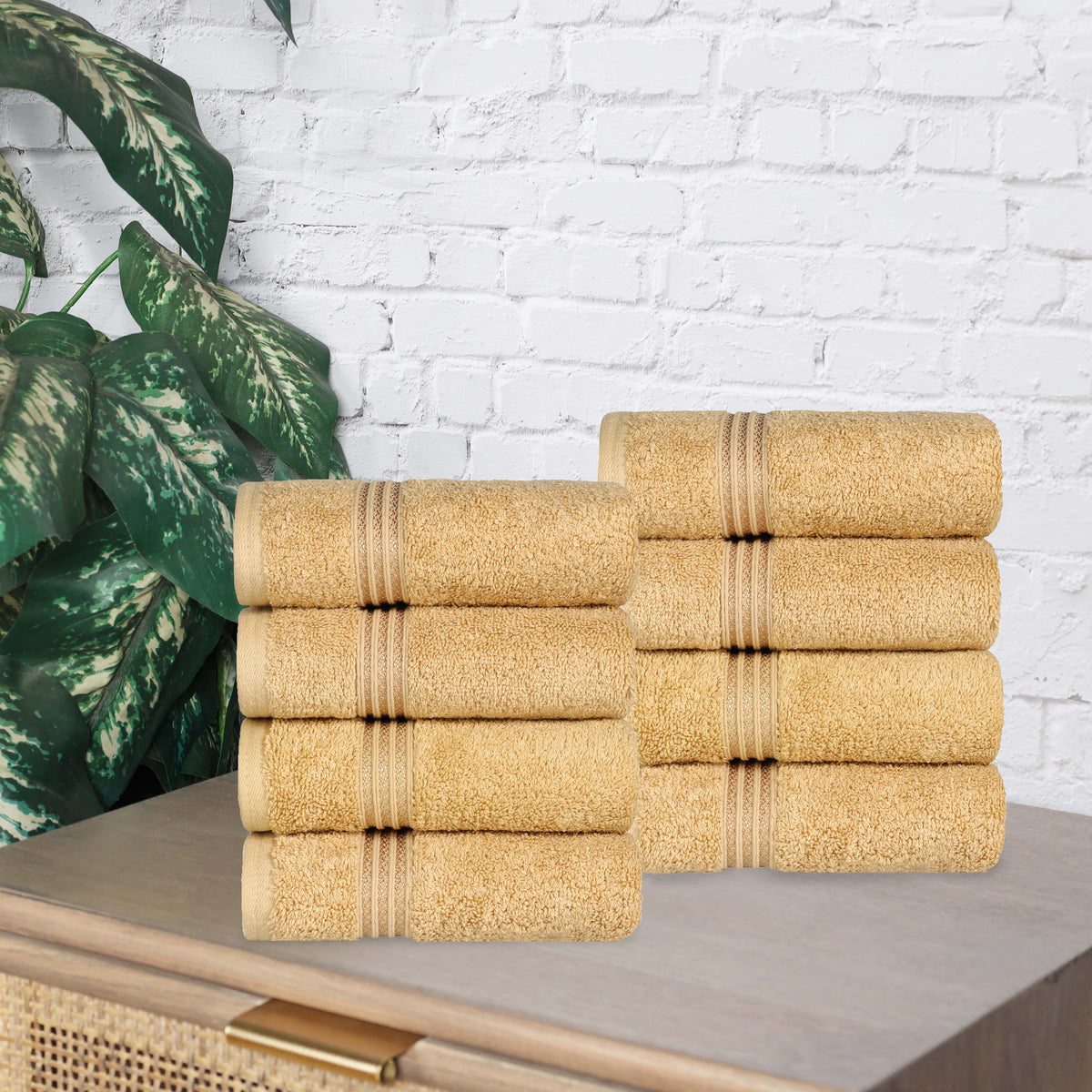 Heritage Egyptian Cotton Plush Thick Absorbent Hand Towel Set of 8
