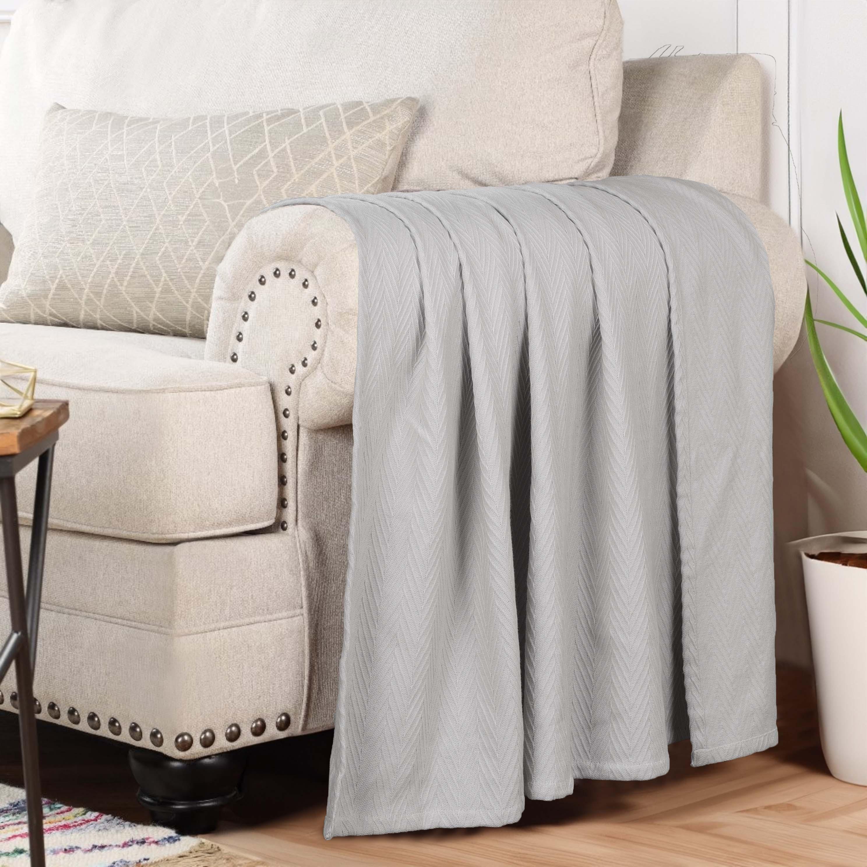 Metro Chevron Zig-Zag Modern All-Season Cotton Blanket